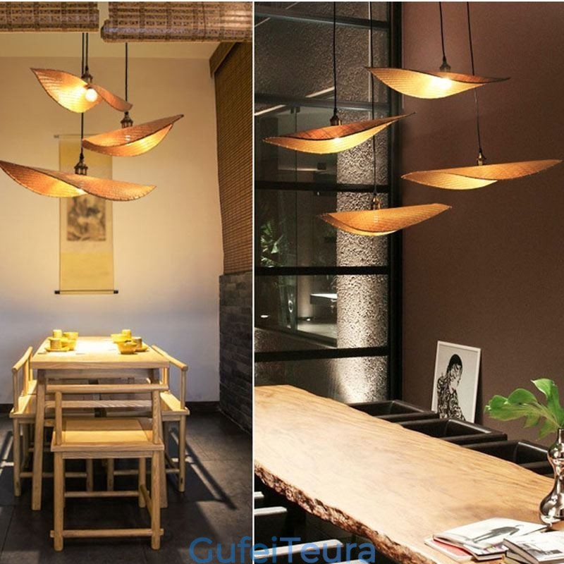 Creative Leaf Pendant Light תאורת חדר תה עכשווית במבוק