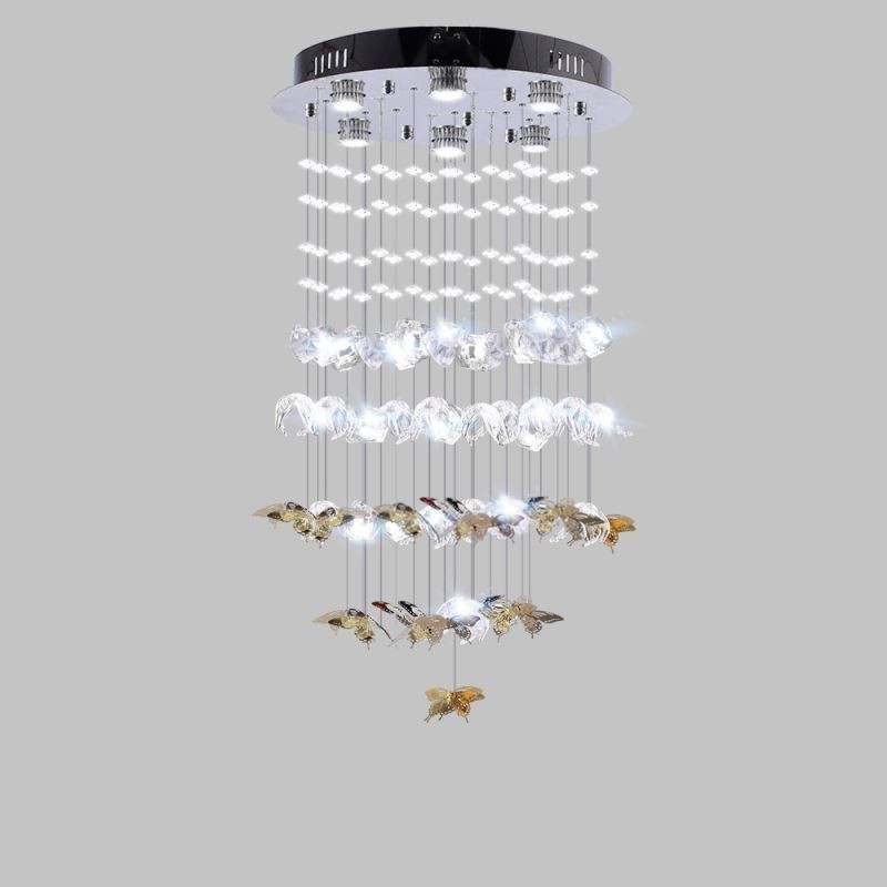 אור תליון נורדי Creative Butterfly Glass Light