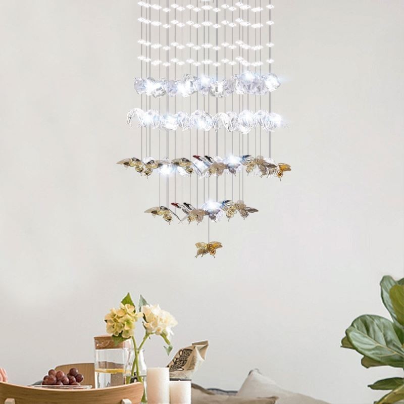 אור תליון נורדי Creative Butterfly Glass Light