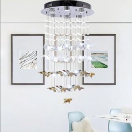 אור תליון נורדי Creative Butterfly Glass Light