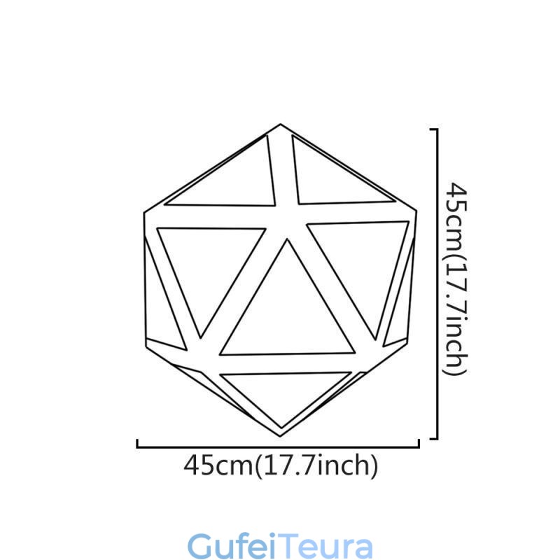 עיצוב שקוף תלת מימד בצורת יהלום גיאומטרי