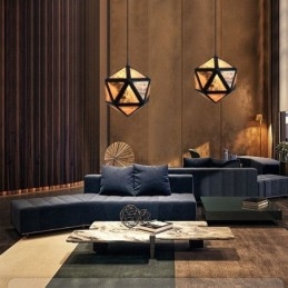 עיצוב שקוף תלת מימד בצורת יהלום גיאומטרי