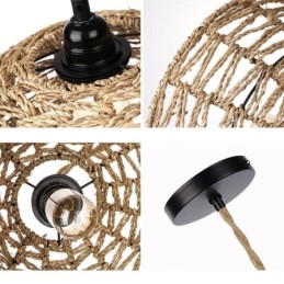 מדינה תליון רטרו אור אהיל חבל נייר ארוג ביד 30 ס"מ