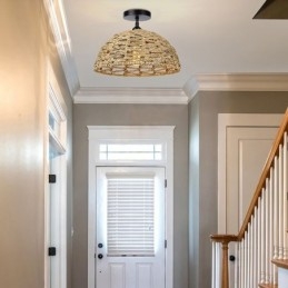 מדינה תליון רטרו אור אהיל חבל נייר ארוג ביד 30 ס"מ