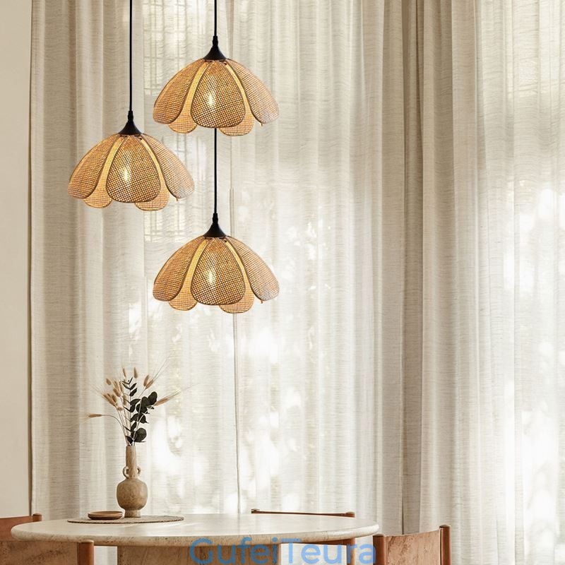 פנס תליון ראטן רטרו תאורה ראטן