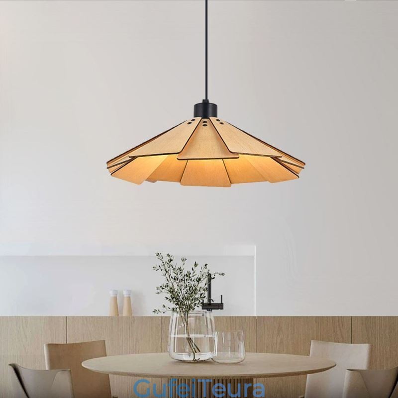 תאורת תליון קריאייטיב רטרו אור תקרה מעץ