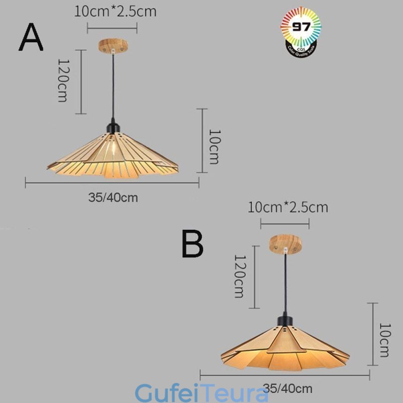 תאורת תליון קריאייטיב רטרו אור תקרה מעץ