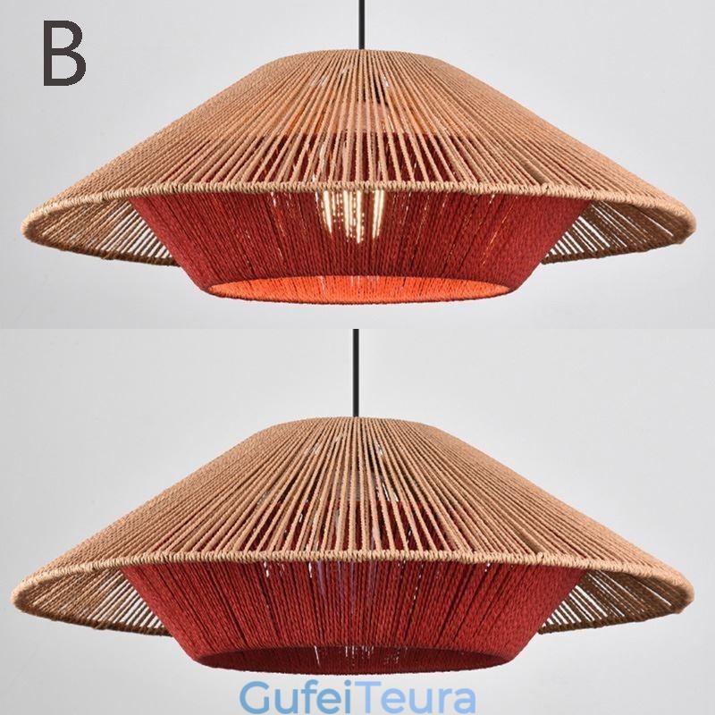 תליון חבל קנבוס אור תקרה ארוג ביד