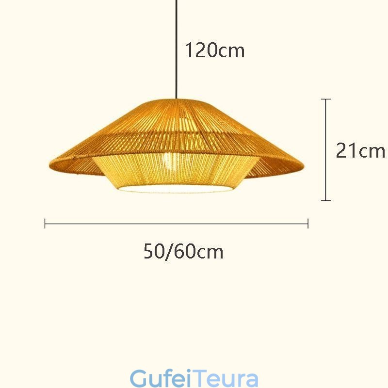 תליון חבל קנבוס אור תקרה ארוג ביד