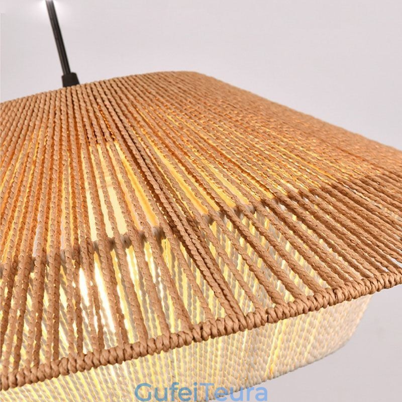 תליון חבל קנבוס אור תקרה ארוג ביד