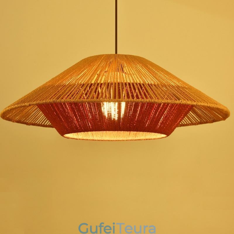 תליון חבל קנבוס אור תקרה ארוג ביד