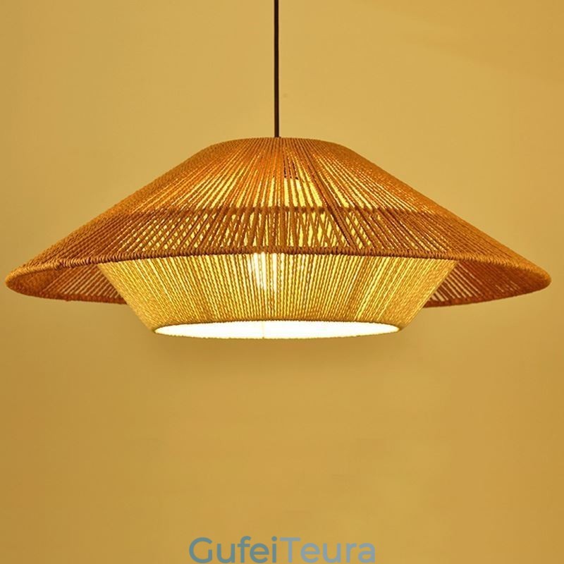 תליון חבל קנבוס אור תקרה ארוג ביד