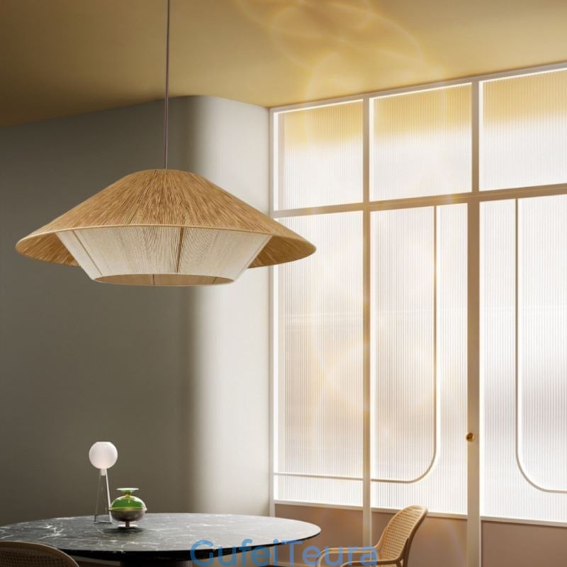 תליון חבל קנבוס אור תקרה ארוג ביד