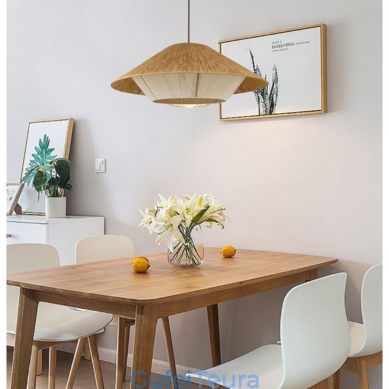 תליון חבל קנבוס אור תקרה ארוג ביד