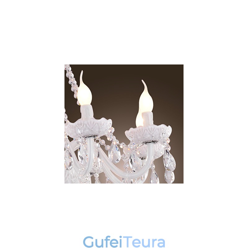 נברשת קריסטל לבן מודרני מגורים 8 אורות