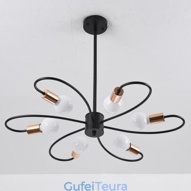 נברשת כפרית 6 אור קלאסי עלי כותרת תקרה תקרה אור