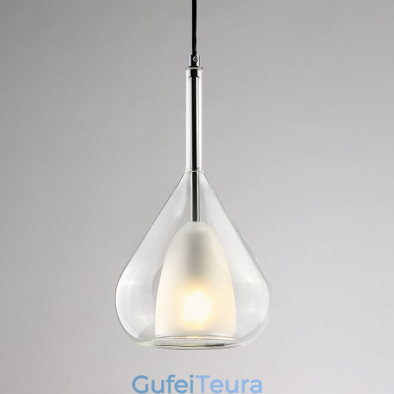 תאורת תליון מודרנית מינימליסטית כפולה מנורות תקרת זכוכית