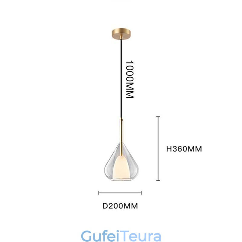 תאורת תליון מודרנית מינימליסטית כפולה מנורות תקרת זכוכית