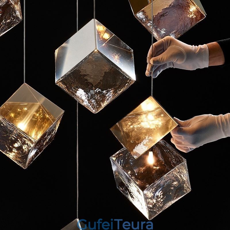 Creative Glass Pendant Light Pavilion אורות תקרה