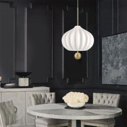 אור תליון זכוכית לבן מודרני בצורת כדור אור תקרה מינימליסטי