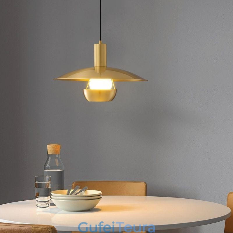 אור תליון זהב מוברש מנורת תליית ראש יחיד