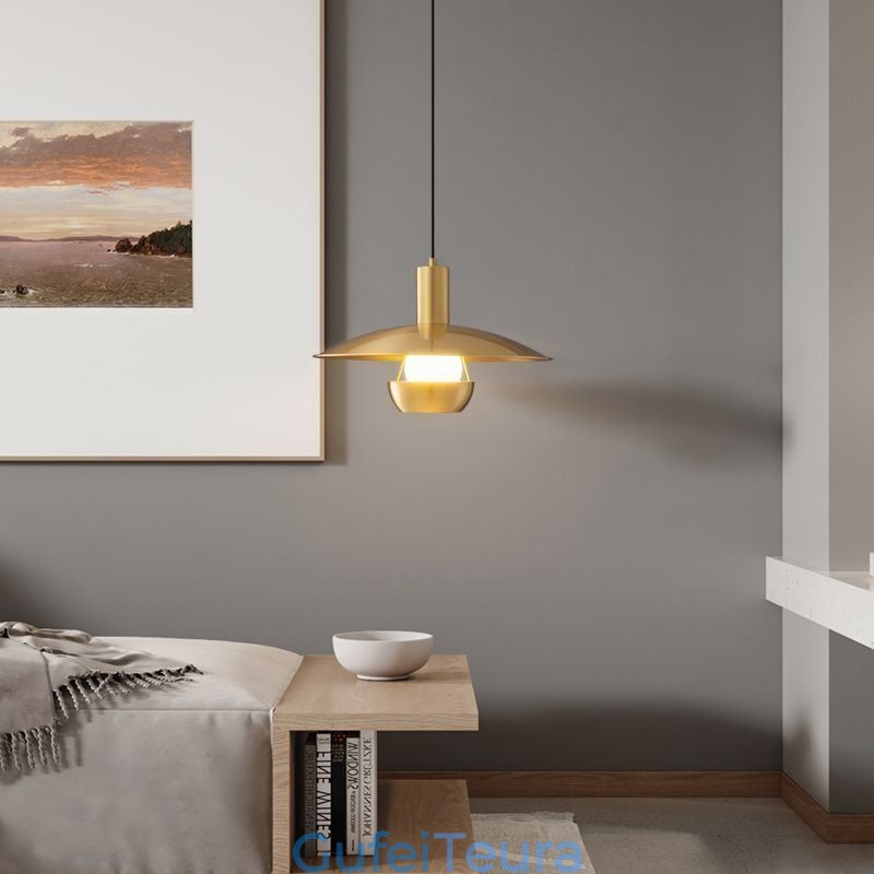 אור תליון זהב מוברש מנורת תליית ראש יחיד