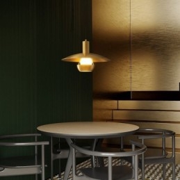 אור תליון זהב מוברש מנורת תליית ראש יחיד