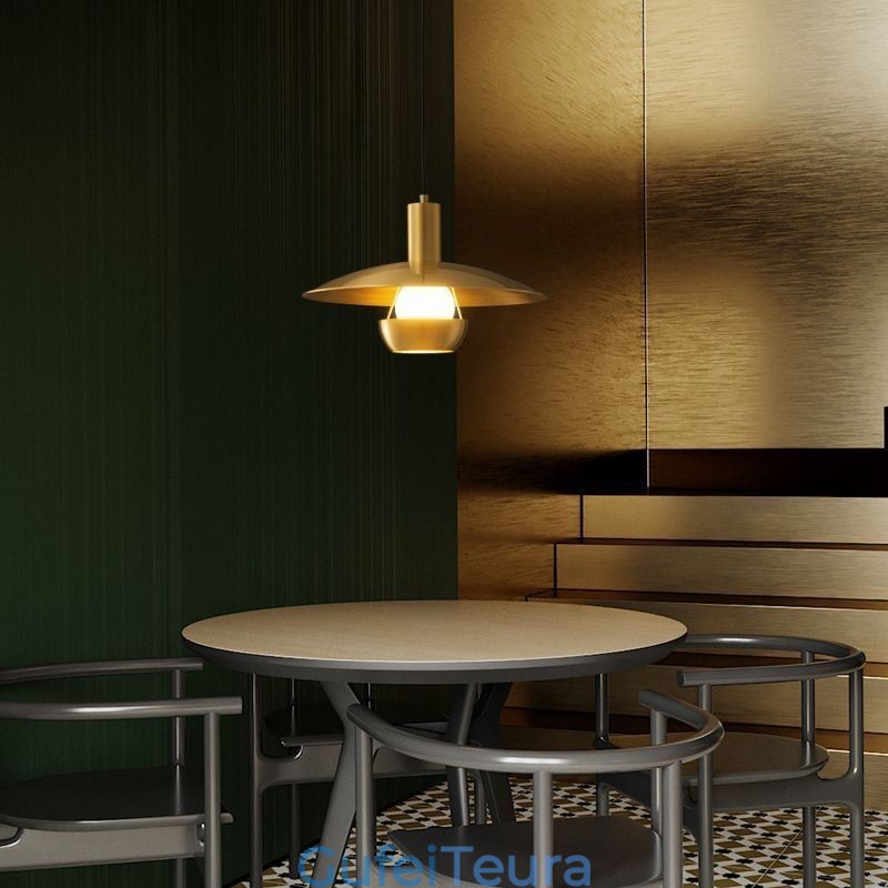 אור תליון זהב מוברש מנורת תליית ראש יחיד