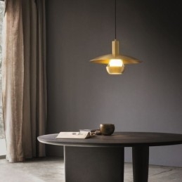 אור תליון זהב מוברש מנורת תליית ראש יחיד