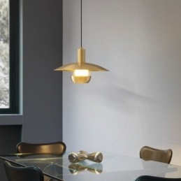 אור תליון זהב מוברש מנורת תליית ראש יחיד