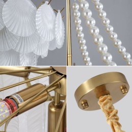 אור תליון זכוכית אירופאי אור תליית סקאלופ אלגנטי