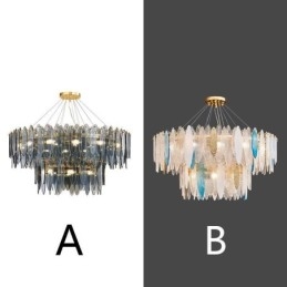 אור תליון זכוכית עגול מודרני נברשת זכוכית אלגנטית