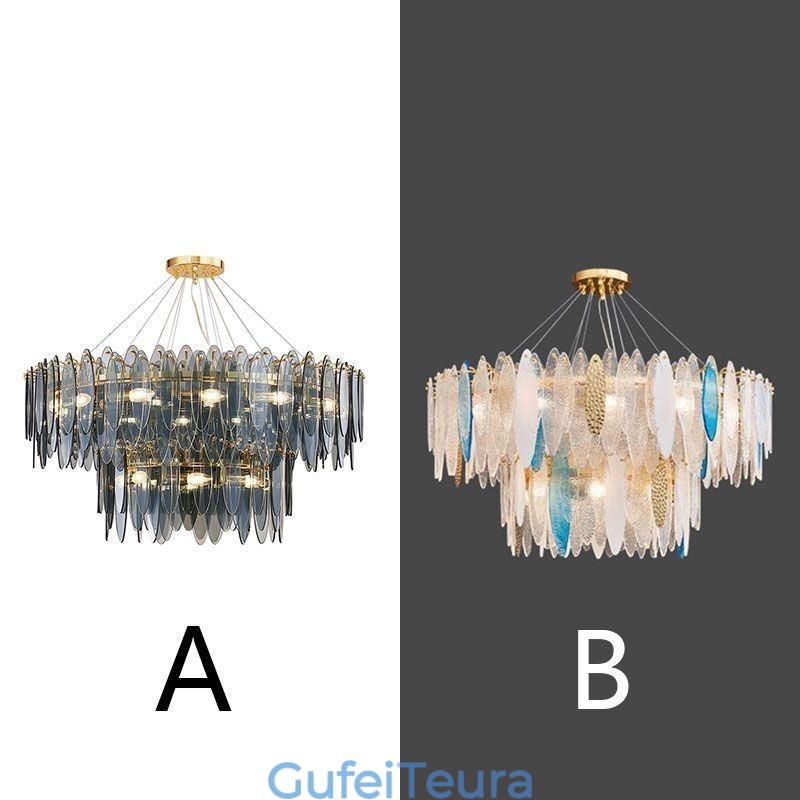 אור תליון זכוכית עגול מודרני נברשת זכוכית אלגנטית