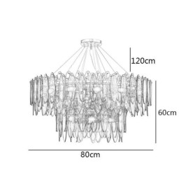 אור תליון זכוכית עגול מודרני נברשת זכוכית אלגנטית