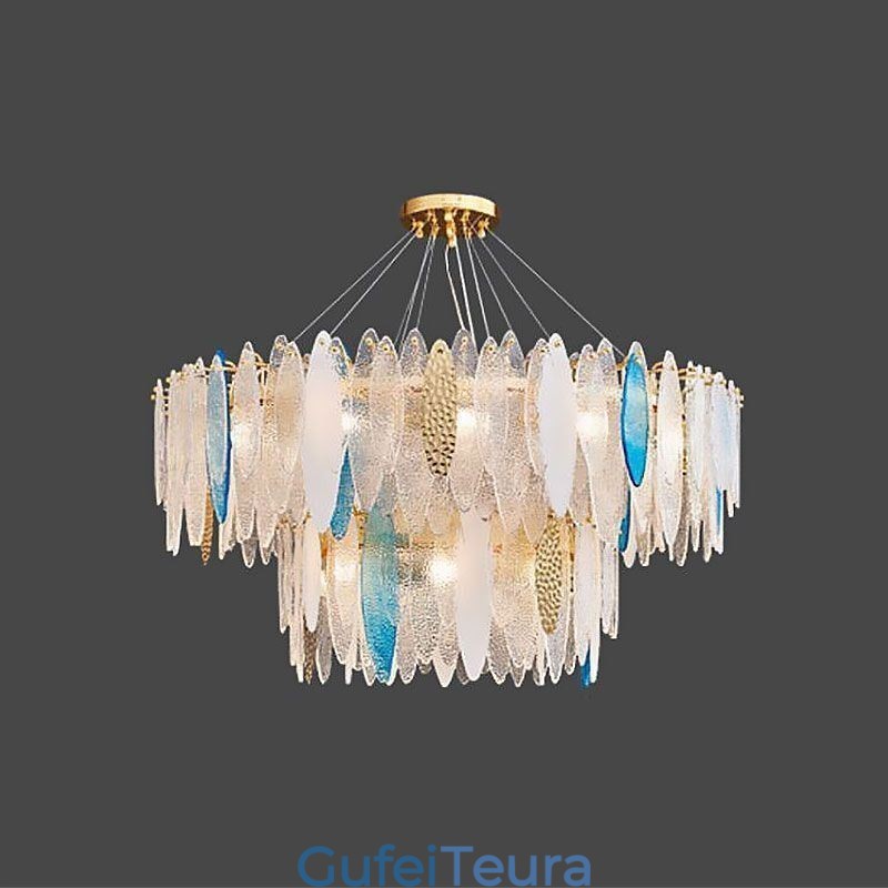 אור תליון זכוכית עגול מודרני נברשת זכוכית אלגנטית