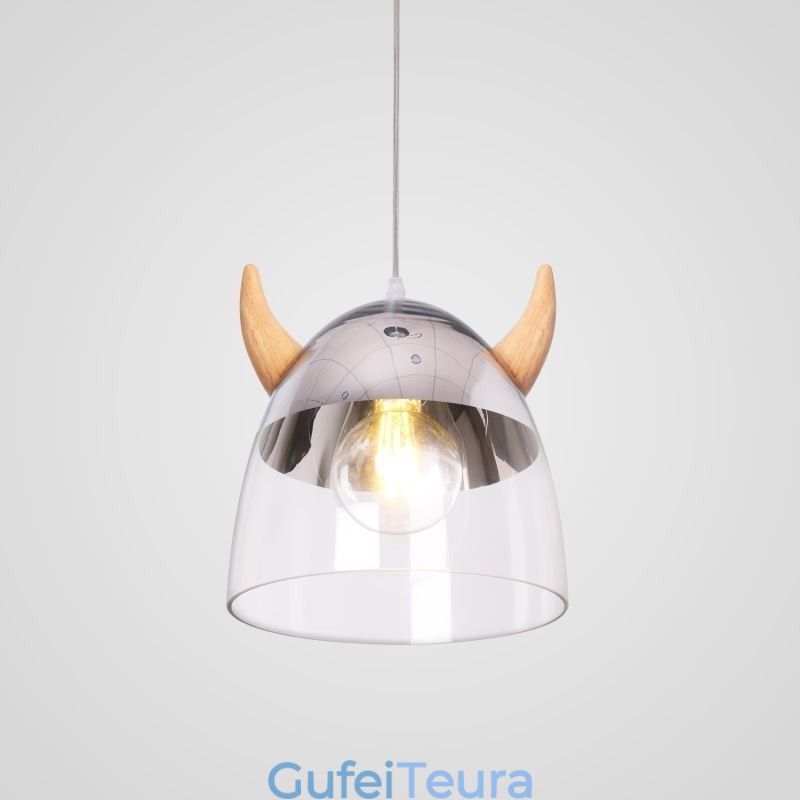 אור תליון זכוכית קלאסי עץ קרן מנורת תאורה יצירתית