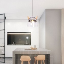 אור תליון זכוכית קלאסי עץ קרן מנורת תאורה יצירתית