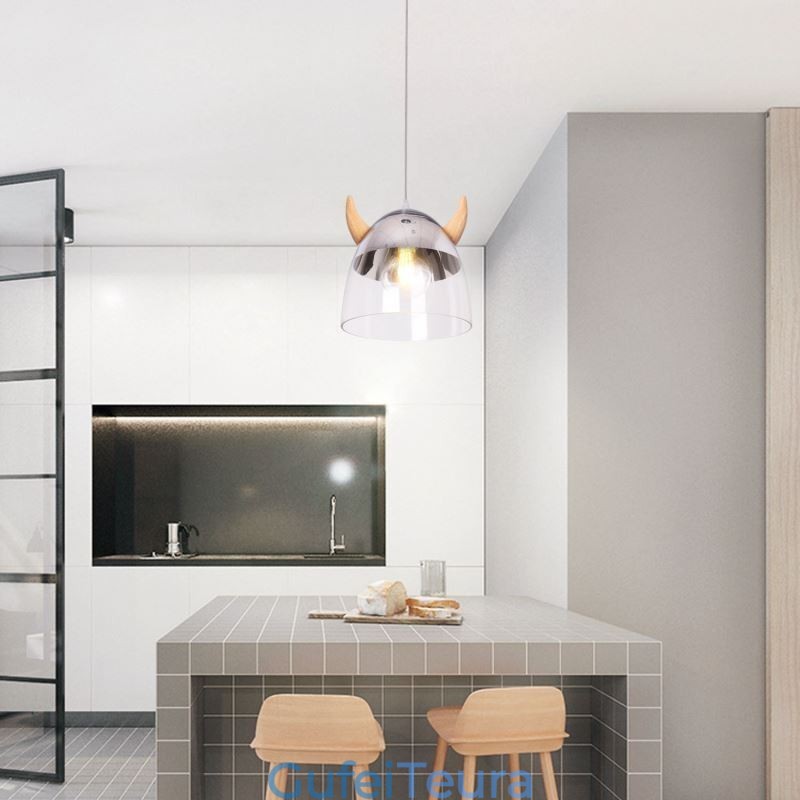 אור תליון זכוכית קלאסי עץ קרן מנורת תאורה יצירתית