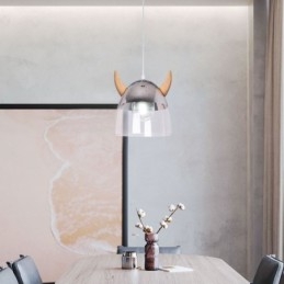 אור תליון זכוכית קלאסי עץ קרן מנורת תאורה יצירתית