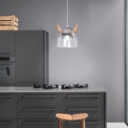 אור תליון זכוכית קלאסי עץ קרן מנורת תאורה יצירתית