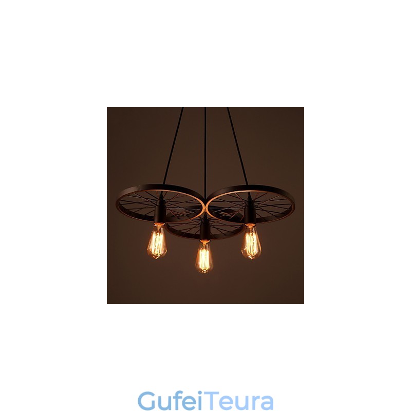 מנורות תליון לופט רטרו כפרי אמריקאי מברזל יצוק גלגלים בסגנון תעשייתי