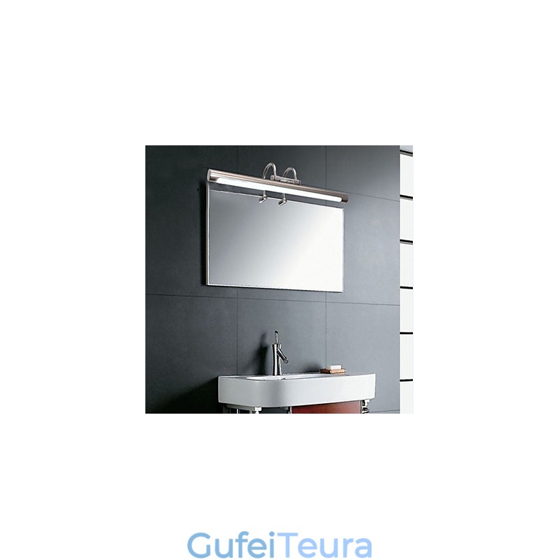 מנורות מראה מפלדת אל חלד אקריליק מנורות קיר לאמבטיה מנורות איפור קר לבן חם לבן (גודל: 57X13.5X15)