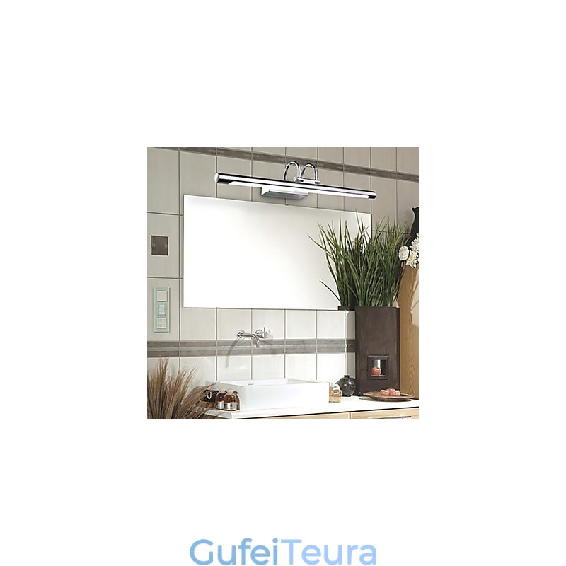 מנורות מראה מפלדת אל חלד אקריליק מנורות קיר לאמבטיה מנורות איפור קר לבן חם לבן (גודל: 57X13.5X15)