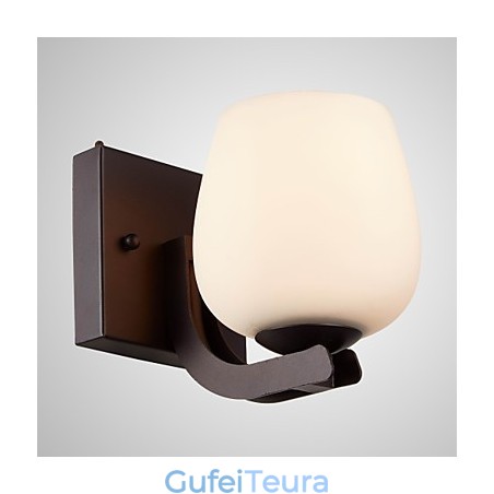 מנורת קיר מברזל עם גוון זכוכית פמוטי קיר תאורה מודרנית קלאסית