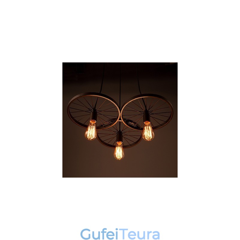 מנורות תליון לופט רטרו כפרי אמריקאי מברזל יצוק גלגלים בסגנון תעשייתי