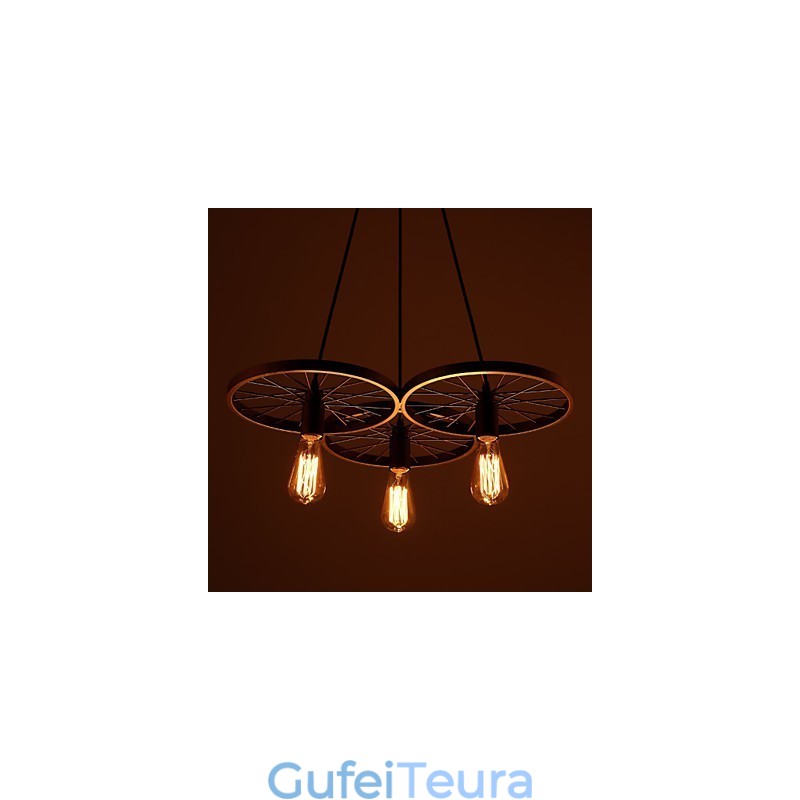 מנורות תליון לופט רטרו כפרי אמריקאי מברזל יצוק גלגלים בסגנון תעשייתי