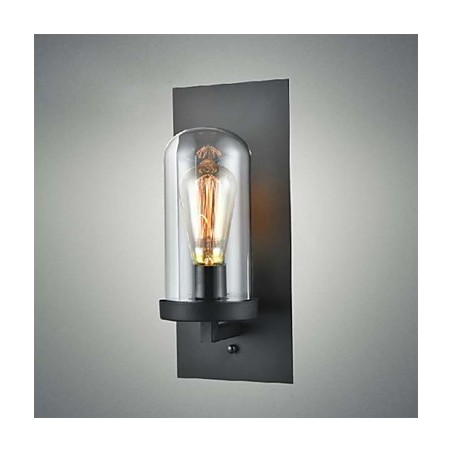 גופי סגנון כפרי ברזל זכוכית פמוט קיר רטרו מנורת קיר אור מארה"ב