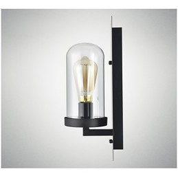 גופי סגנון כפרי ברזל זכוכית פמוט קיר רטרו מנורת קיר אור מארה"ב