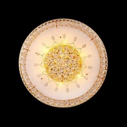 קריסטל עגול לספוג כיפת אור מנורת תקרה קוטר 80 ס"מ מכיל 15 נורות