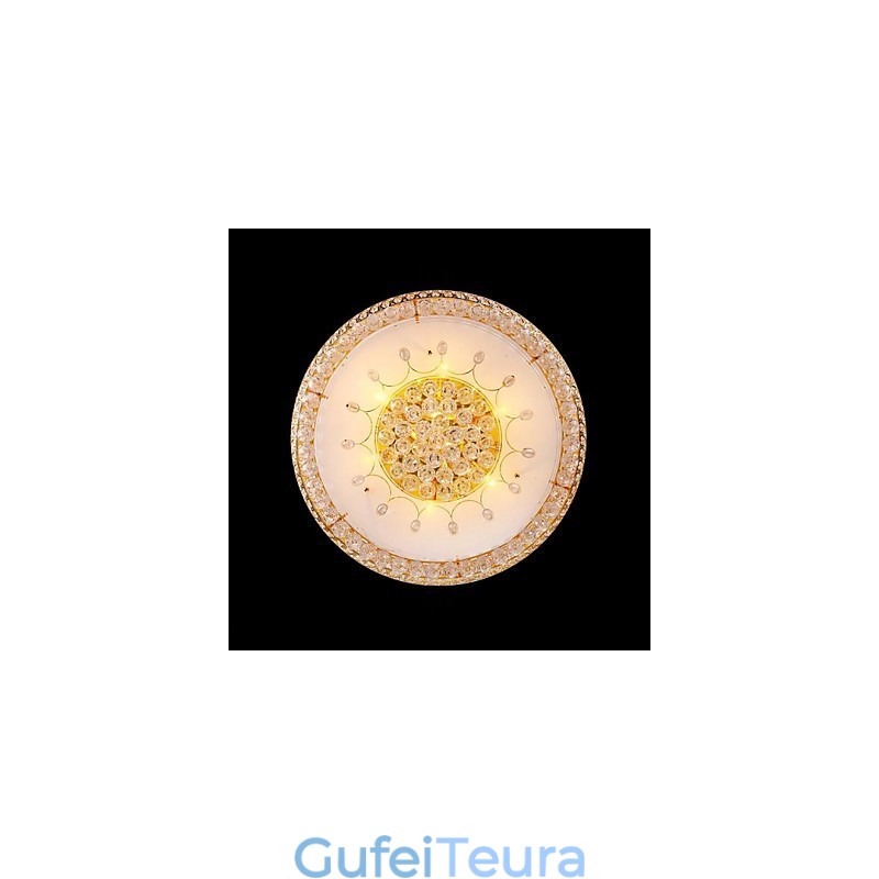 קריסטל עגול לספוג כיפת אור מנורת תקרה קוטר 80 ס"מ מכיל 15 נורות